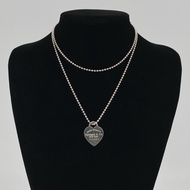 【二手】TIFFANY&Co.（Tiffany）Return to Tiffany 925純銀心形吊牌長版珠鍊項鍊，22.8克
