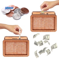 SAMO Money Box, Reusable with Saving Money Goals Counter Piggy Bank, Home Use Handmade Wooden Money 