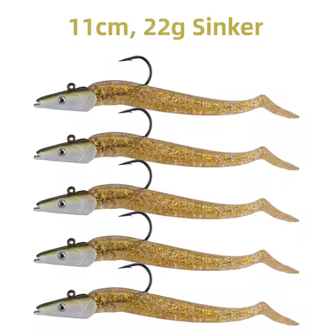 Goture 11cm 22g Fishing Lure 3D Simulation Jig Head with PVC Soft Body Artificial Bait Carp Sinking