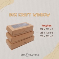 [contents 10] box kraft window brownie cake box 22x12x6 / 28x12x6 / 25x12x6 cm LAMINATED
