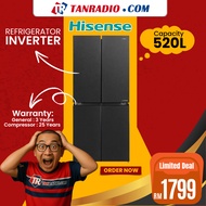 [BEST TODAY] Hisense Peti Sejuk 520L Inverter Refrigerator 4 Door Black Multidoor Fridge冰箱