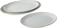 Gibson Elite Sandy Pines 3 Piece Oval Platter Set, 15.7”, 13.75” & 12” Stoneware Serving Platters, R
