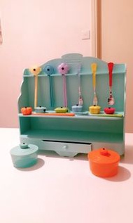 Le Creuset 木製 Tiffany Blue 展示架連小餐具