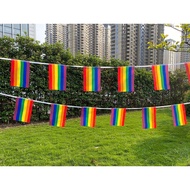 Hexagonal LGBT rainbow flag string