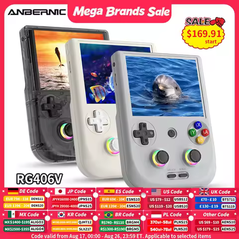 Anbernic RG 406V Handheld Game Console 4" IPS Multi-touch Screen Android13 RG406V Retro Video Games 