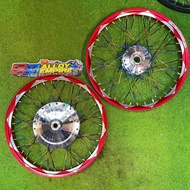 SET RIM ALLOY EGO , NOUVO S, AVANTAZ, SOLARIZ, EGO LC SIZE RIM 17 x 1.40 DEPAN BELAKANG SIAP STRING 