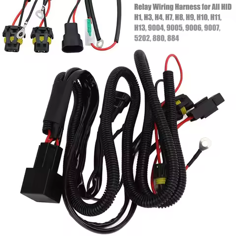Car Fog Light Relay Harness HID 9005 9006 H11 880 Relay Adapter Extension Cable 40A Led Light and Ha