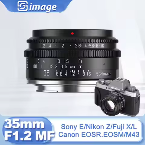 SG Image APS-C 35mm F1.2 Large Aperture Manual FOCUS MF Lens for Sony E Nikon Z Canon EOS M EOSR RF 