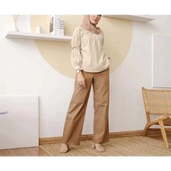 Ready Stock Cotton Plazu Cargo Pants Women Straight Cut Pants Women Korean Styel Seluar Cargo
