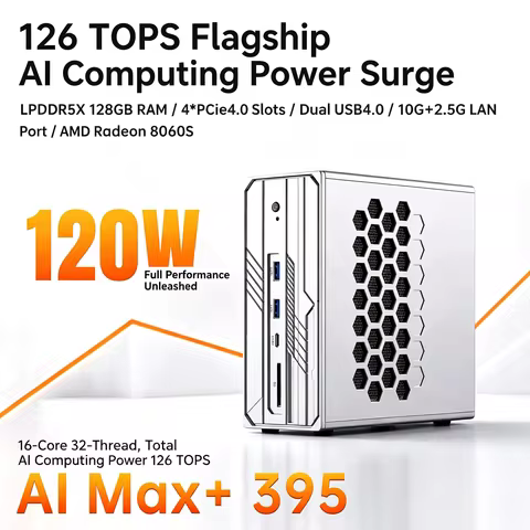 MSECORE AI Max+395 Mini PC AMD Radeon 8060S iGPU 126TOPS AI Compute LPDDR5X 10G+2.5G Dual LAN WiFi6E