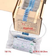 100Pcs Metal film resistor 1% 14W 12W 1W 1K 1.2K 1.5K 1.6K 1.8K 2K 2.2K 2.4K Ohm