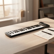 KONIX Portable Roll Up Piano 49/61 Keys: 16 Voices, 6 Demo Songs, AAA Power, 3.5mm Headphone Jack