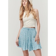 MISHIANA Australian Brand GHANDA Girls Style Fresh Blue White Floral Drawstring Elastic Waist Skirt