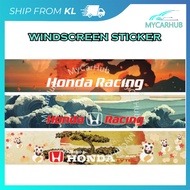 Windscreen Sticker Honda Racing Design 52x10 inch Front And Rear Carriage Mirror Adhesive