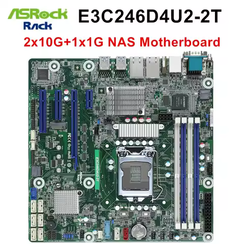 ASRock Rack E3C246D4U2-2T M-ATX NAS Motherboard Intel C246 With IPMI 8 Bay Storage Mainboard Dual 10