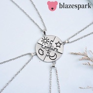BLAZESPARK 4pcs/set Best  Forever Necklace, Colorful Jewelry Set Jigsaw BFF Necklace, Splicing Rhine