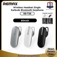 BOSTON REMAX RB-T28 Bluetooth Earphone Hanging Handsfree Wireless Headset Single Earbuds Bluetooth E