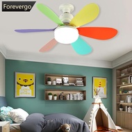 FOREVERGO 30/40W Ceiling Fans With Remote Control and Light LED Lamp Fan E27 Converter Base Smart Silent Ceiling Fans For Bedroom Living Room A1V6