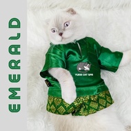 Baju Raya Kucing Emerald Green