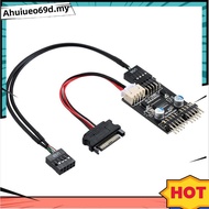 9pin USB Connector 1 to 2 USB Extension Cable USB HUB USB2.0 9Pin Header Connector Adapter with  Pow