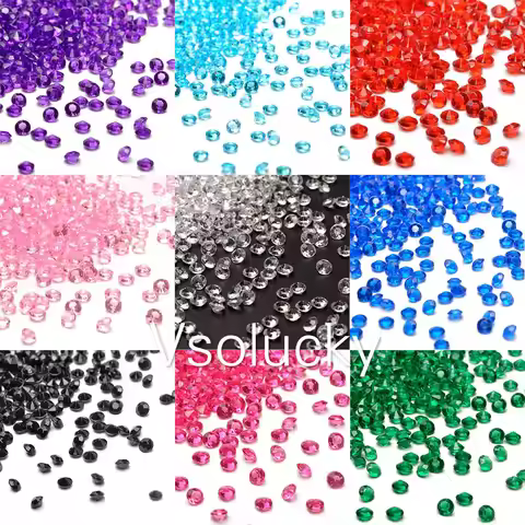 1000pcs/lot Diamond Confetti 4.5mm 1/3Carat Crystal Wedding Table Scatter Decoration Bridal Shower W