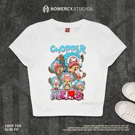 KATUN NORACY.STUDIOS - CROP TOP CHOPPER ONE PIECE | ROCK MUSIC METAL BAND | GRUNGE CROPTOP WHITE SKE