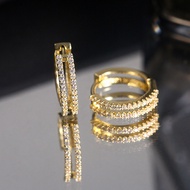Ready Stock.925 Sterling Silver Earrings Earrings Earrings Earrings Plated 14K Gold Earrings Rose Go