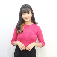 Women's Knitted T-Shirt Women's Knitted Top 3 /4 Sleeve Knit Inner Cuff