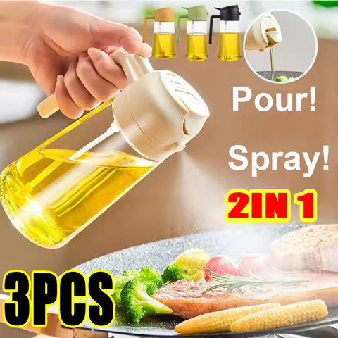 2 in 1 Pour Spray Sprayer Kitchen Fryer Air Spray Oil Dispenser Bottle for Olive Oil Cooking Frying 