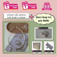 Baby Pearly Dolly choker Akoya pearl necklace size 3,8-4.5mm FREE AKOYA BUD