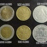 uang logam rupiah lama 1 paket