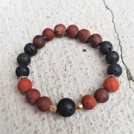 火山石│花紅石 血玉髓 血星石│14K金珠│水晶 手鍊 情人節禮物