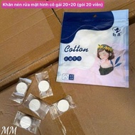 Combo of 20 girls' compressed bath towels Size 8.7 inches x 7.5 inches Thickness 0.8 inches and diam