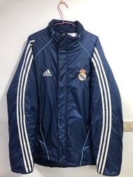 Adidas Real Madrid FC Soccer winter long jacket厚鋪人造纖維保暖長大衣外套