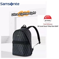 Samsonite Backpack  Fashion  Leisure Business Simple Computer Bag 14 Inch Retro Printed (with warranty card)【Light】