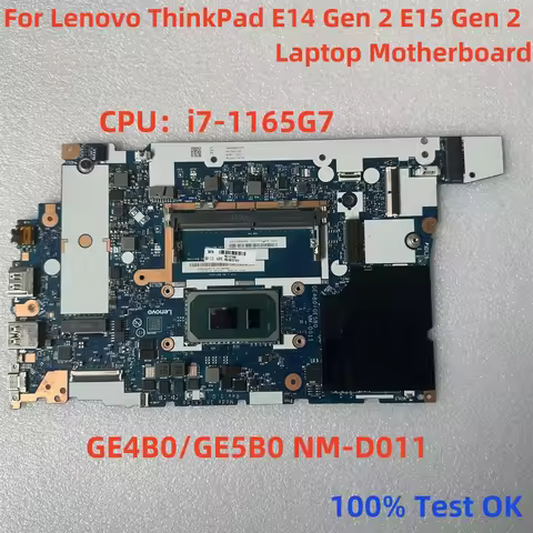 NM-D011 For Lenovo Thinkpad E14 Gen 2 E15 Gen 2 Laptop Motherboard CPU i3 i5 i7 FRU 5B21C71872 100% 
