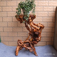 Flower Stand Base Chapter Bonsai Root Carving Ornament Stand Creative Root Carving Bent Solid Wood T