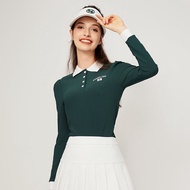เสื้อยืดคอโปโลแขนยาวสไตล์ย้อนยุคสำหรับผู้หญิง Ryder Cup เสื้อคลุมกอล์ฟแฟชั่นฤดูใบไม้ผลิและฤดูใบไม้ร่