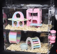 透明倉鼠籠 雙層大型 整理箱（熊仔鼠，黃金鼠，沙鼠，通心粉鼠，一線，三線）