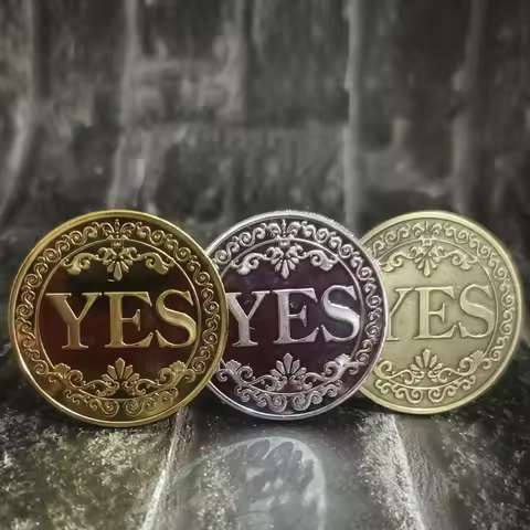 1/2/3pcs YES Or NO Decision Coin Three Colors Commemorative Badge Double Sided Embossed Charm Diamet