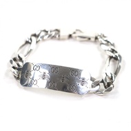 Excellent condition ▼ GUCCI AG925 GG & BEE engraved bracelet, silver, size 17, made in Italy, weight