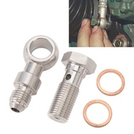 Oil Feed Banjo Bolt Kit  Turbo Stainless Steel Durable with 4.2mm Hole for Coolant MHI TF035HM