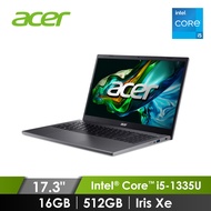 宏碁 ACER Aspire 5 筆記型電腦 17.3" (i5-1335U/16GB/512GB/Iris Xe/W11) 灰 A517-58M-53V9 (13代)