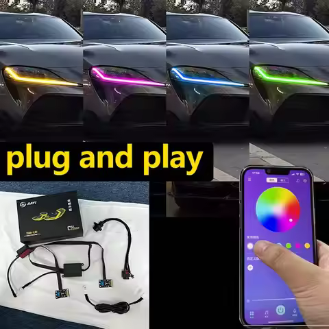 J ONE Toyota GR Supra A90 A91 CSL Yellow RGB DRL Daytime Running Lights LED Panel Red, Blue, Lemon,