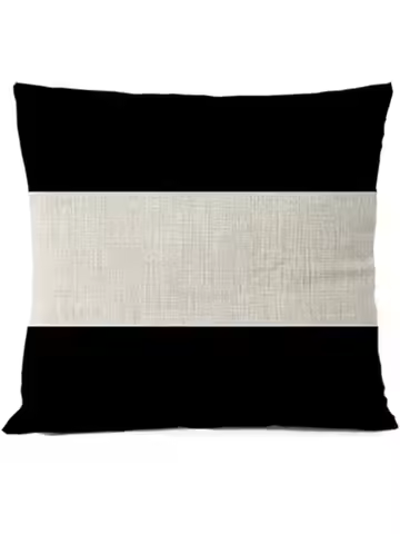 Black geometric pillowcase, linen cushion cover, office home décor sofa pillowcase, cushion cover 45