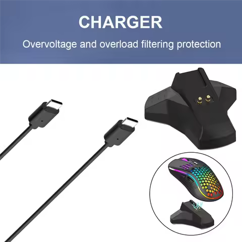 Mouse Charging Dock With Charger Cable For Razer Deathadder V2 Pro/Naga Pro/Viper Ultimate/Basilisk 