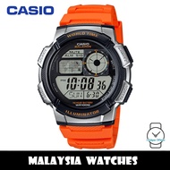 (100% Original) Casio Classic AE-1000W-4B 10-Year Battery Life Multi-Function Digital Orange Resin W
