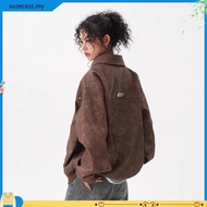 [K-2] Y2K Retro Snowflake Suede Jacket Wear Long-Sleeved Autumn Winter Warm Texture Low-Key Not Lost