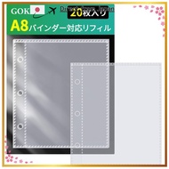 GOKEI Sticker Book, Plastic Mini Binder, Transparent, A8 Size [Binder Refills x 20, Zippered Pockets