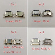 10-50Pcs Usb Charger Jack Plug For Xiaomi Play CC9E A3 5X A1 MDE2 MDT2 6X A2 A2 Lite Redmi 6A 6 Pro 